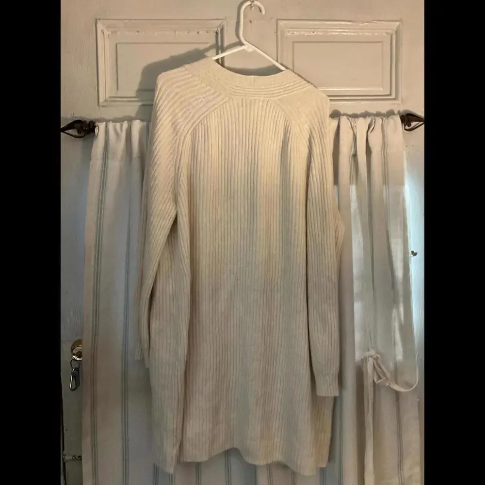 Universal Thread Cream Ribbed Open-Front Cardigan Sweater - Picture 6 of 7